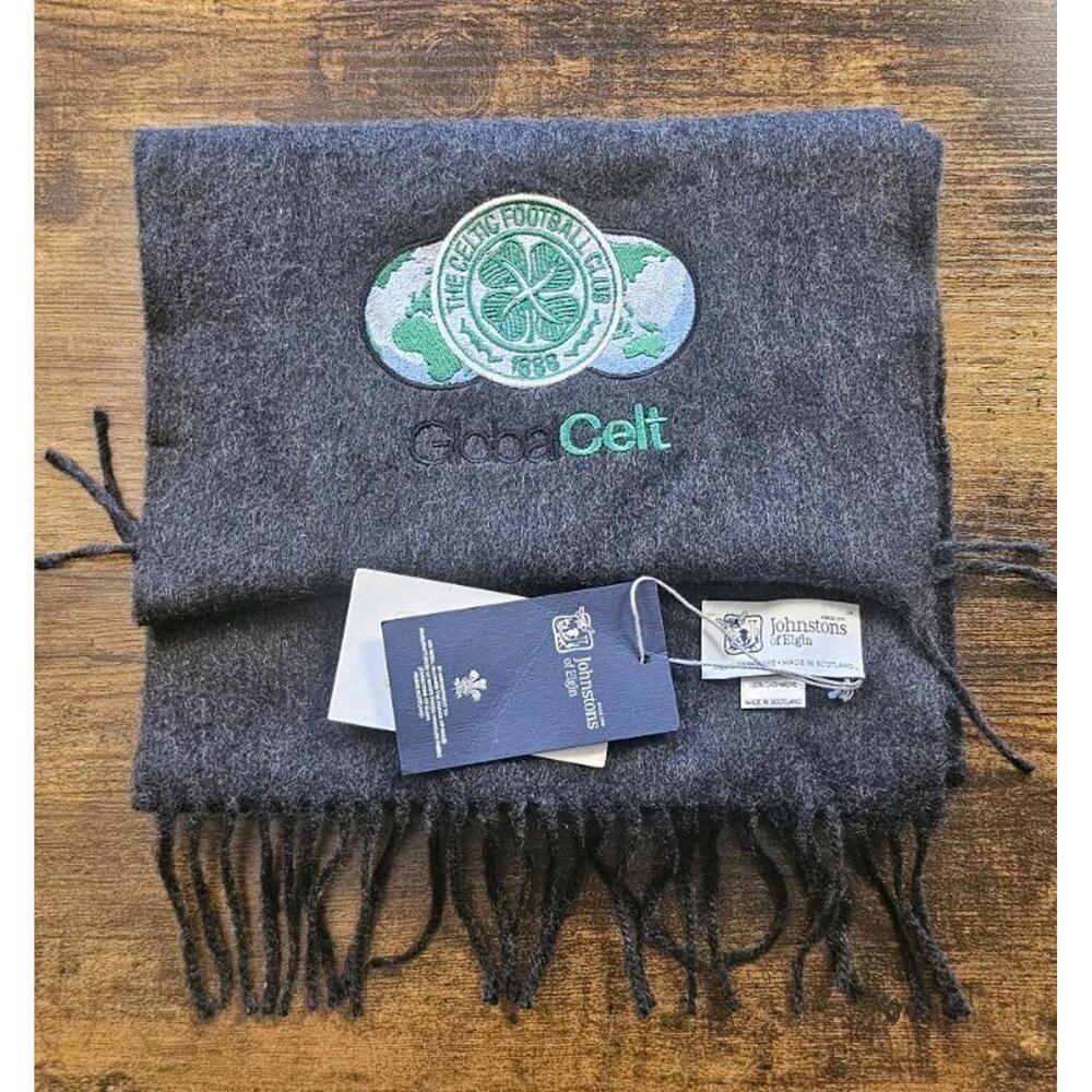 Johnstons of Elgin Scotland Celtic Football 100%‎ Cashmere Fringe Unisex Scarf